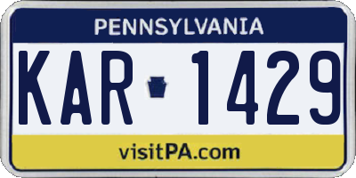 PA license plate KAR1429
