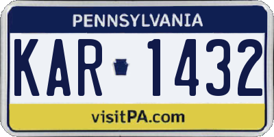 PA license plate KAR1432
