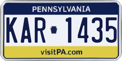 PA license plate KAR1435