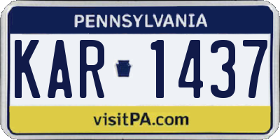 PA license plate KAR1437