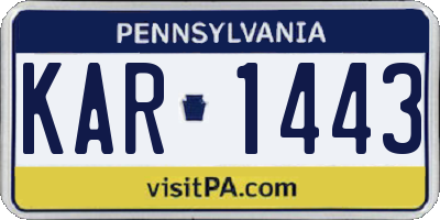 PA license plate KAR1443