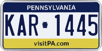 PA license plate KAR1445