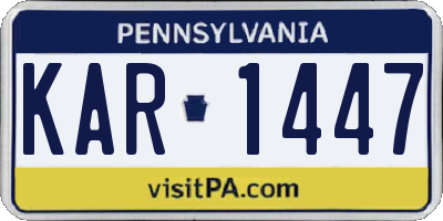 PA license plate KAR1447