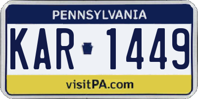 PA license plate KAR1449