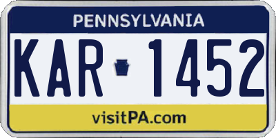 PA license plate KAR1452