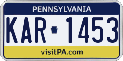 PA license plate KAR1453