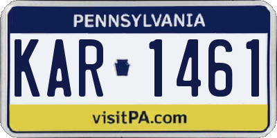 PA license plate KAR1461