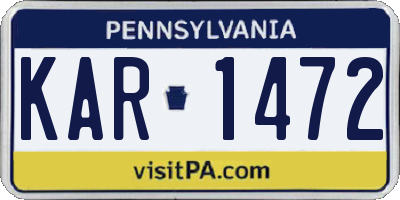 PA license plate KAR1472