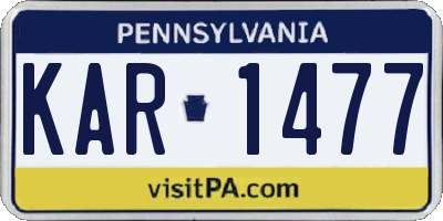PA license plate KAR1477