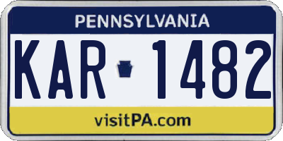 PA license plate KAR1482