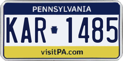 PA license plate KAR1485