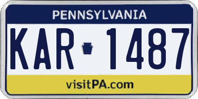 PA license plate KAR1487