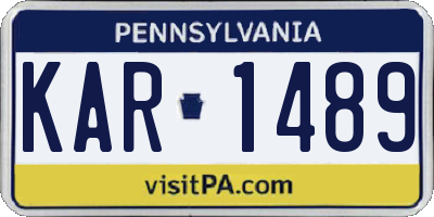 PA license plate KAR1489