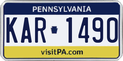 PA license plate KAR1490