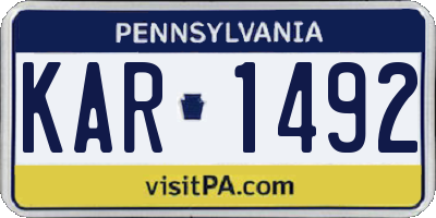 PA license plate KAR1492