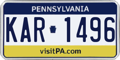 PA license plate KAR1496