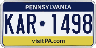 PA license plate KAR1498