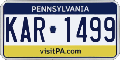 PA license plate KAR1499