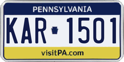 PA license plate KAR1501