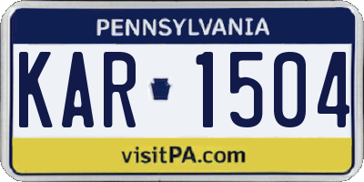 PA license plate KAR1504