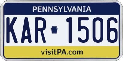 PA license plate KAR1506