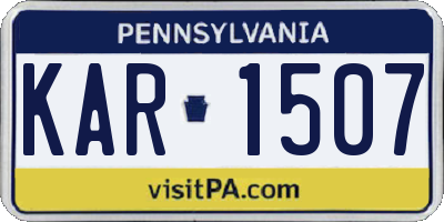PA license plate KAR1507