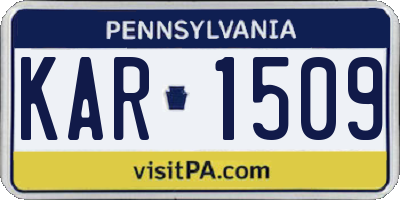 PA license plate KAR1509