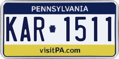 PA license plate KAR1511