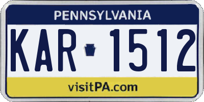 PA license plate KAR1512