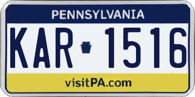 PA license plate KAR1516