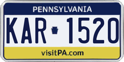 PA license plate KAR1520