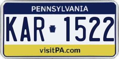 PA license plate KAR1522