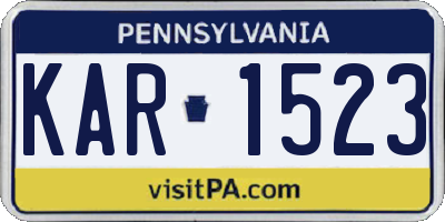 PA license plate KAR1523