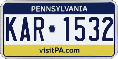 PA license plate KAR1532