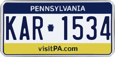 PA license plate KAR1534