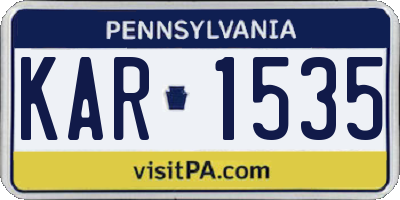 PA license plate KAR1535