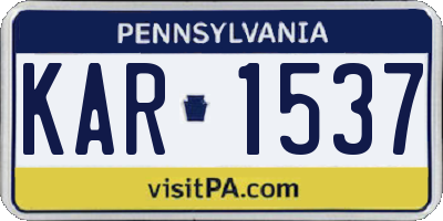 PA license plate KAR1537