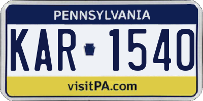PA license plate KAR1540