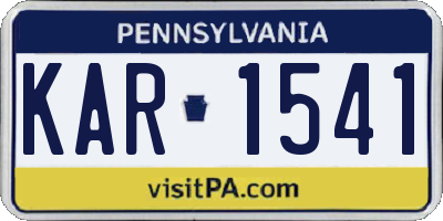 PA license plate KAR1541