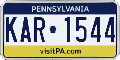 PA license plate KAR1544