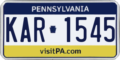 PA license plate KAR1545