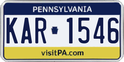 PA license plate KAR1546