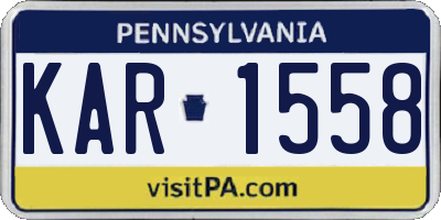 PA license plate KAR1558
