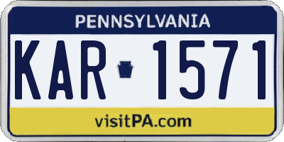 PA license plate KAR1571