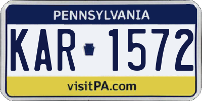 PA license plate KAR1572