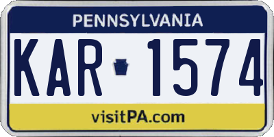 PA license plate KAR1574