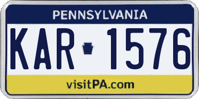 PA license plate KAR1576