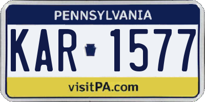 PA license plate KAR1577