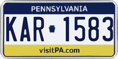 PA license plate KAR1583