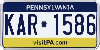 PA license plate KAR1586